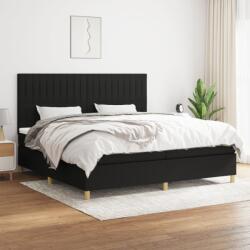 vidaXL fekete szövet rugós ágy matraccal 200 x 200 cm (3142523)