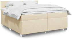 vidaXL krémszínű szövet rugós ágy matraccal 200 x 200 cm (3288293)