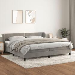 vidaXL világosszürke bársony rugós ágy matraccal 200x200 cm (3127451)