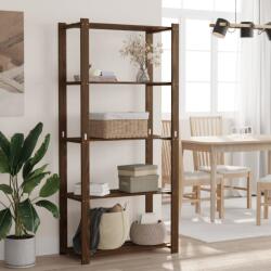 vidaXL 5 szintes barna tömör fenyőfa tárolóállvány 80 x 38 x 170 cm (373396) - vidaxl