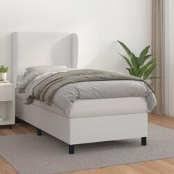 vidaXL fehér műbőr rugós ágy matraccal 100 x 200 cm (3128896)