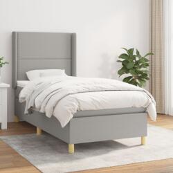 vidaXL világosszürke szövet rugós ágy matraccal 90x190 cm (3131873)
