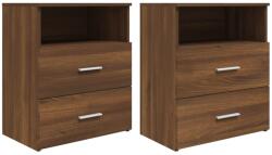 vidaXL 2 db barna tölgy színű éjjeliszekrény 50x32x60 cm (815863)