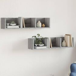 vidaXL 2 db szürke sonoma színű szerelt fa faliszekrény 75x18x16, 5 cm (840440)