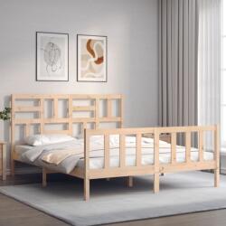 vidaXL tömör fa ágykeret fejtámlával King Size (3193081)