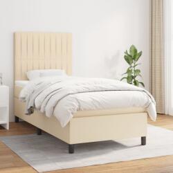 vidaXL krémszínű szövet rugós ágy matraccal 90 x 200 cm (3141910)