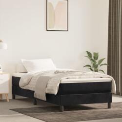 vidaXL fekete bársony zsebrugós ágymatrac 90x220x20 cm (4016602) - vidaxl