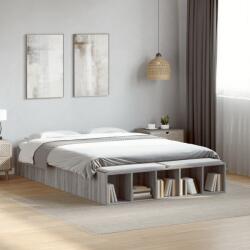 vidaXL sonoma tölgyszínű szerelt fa ágykeret 135 x 190 cm (3280592)