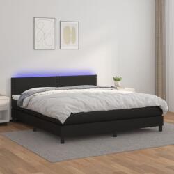 vidaXL fehér műbőr rugós ágy matraccal és LED-del 180x200 cm (3134177)