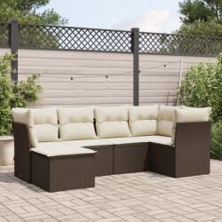 vidaXL 6 részes barna polyrattan kerti ülőgarnitúra párnával (3217953)