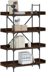 vidaXL 4 szintes füstös tölgy szerelt fa könyvespolc 100x33x145, 5 cm (837694) - vidaxl