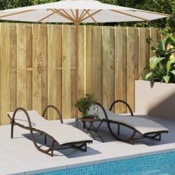 vidaXL 2 db barna polyrattan napozóágy párnával (3277308)
