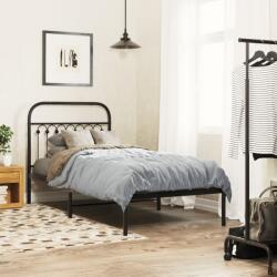 vidaXL fekete fém ágykeret fejtámlával 90 x 190 cm (376592)