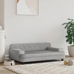 vidaXL világosszürke bársony kutyaágy 90 x 53 x 30 cm (171869) - vidaxl