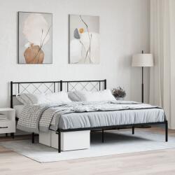 vidaXL fekete fém ágykeret fejtámlával 183 x 213 cm (372282)