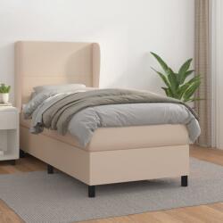 vidaXL cappuccino színű műbőr rugós ágy matraccal 80 x 200 cm (3128882)