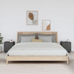 vidaXL 2 db szürke tömör fenyőfa éjjeliszekrény 40 x 34 x 45 cm (818280)