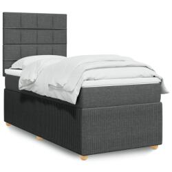 vidaXL sötétszürke szövet rugós ágy matraccal 90x190 cm (3294212)