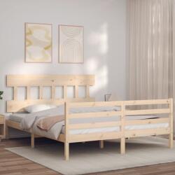 vidaXL tömör fa ágykeret fejtámlával King Size (3195161)