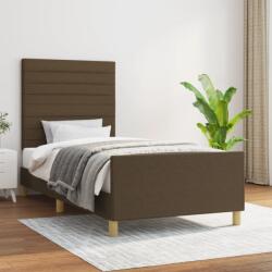 vidaXL sötétbarna szövet ágykeret matrac nélkül 100x200 cm (3125117)