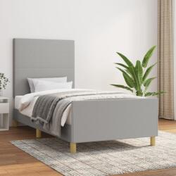 vidaXL világosszürke szövet ágykeret matrac nélkül 100x200 cm (3124871)