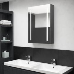 vidaXL szürke LED-es tükrös fürdőszobaszekrény 50 x 13 x 70 cm (326497)