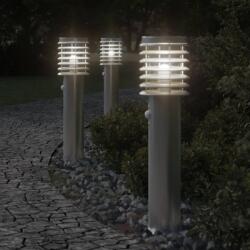 vidaXL ezüst rozsdamentes acél kültéri állólámpa érzékelővel 60 cm (4006365)
