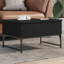 vidaXL fekete szerelt fa és fém dohányzóasztal 70 x 50 x 40 cm (845371)