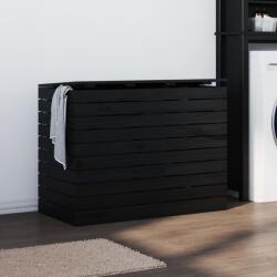 vidaXL fekete tömör fenyőfa szennyeskosár 88, 5x44x66 cm (833331)