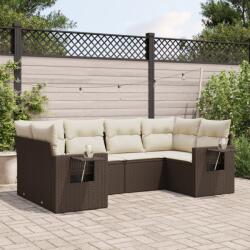 vidaXL 6 részes barna polyrattan kerti ülőgarnitúra párnával (3252920)