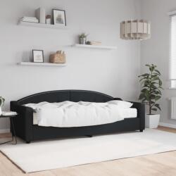vidaXL fekete szövet kanapéágy matraccal 80 x 200 cm (3197509)
