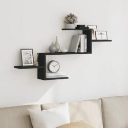 vidaXL fekete szerelt fa fali polc 104 x 15 x 49 cm (853201)
