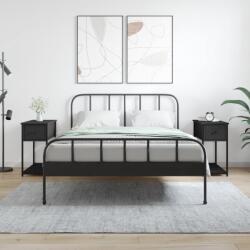 vidaXL 2 db fekete szerelt fa éjjeliszekrény 30x60x60 cm (826054)