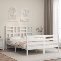 vidaXL fehér tömör fa ágykeret fejtámlával Small Double (3194867)