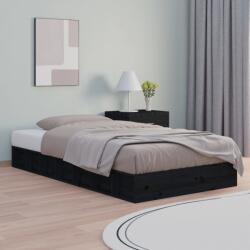 vidaXL fekete tömör fa ágykeret 135 x 190 cm (Double) (820715)
