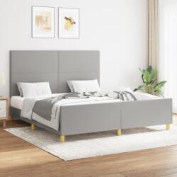 vidaXL világosszürke szövet ágykeret matrac nélkül 160 x 200 cm (3124903)