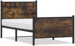 vidaXL füstös tölgy színű fém ágykeret matrac nélkül 75 x 190 cm (4007675)