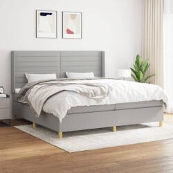 vidaXL világosszürke szövet rugós ágy matraccal 200 x 200 cm (3132097)