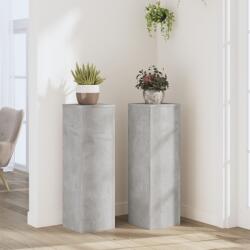 vidaXL 2 db betonszürke szerelt fa növénytartó állvány 25 x 25 x 80 cm (852945)