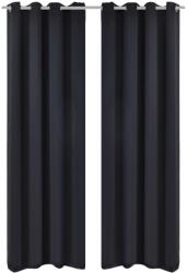 vidaXL 2 db fekete sötétítőfüggöny fém fűzőlyukakkal 135 x 175 cm (132199) - vidaxl