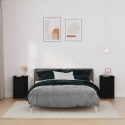 vidaXL 2 darab fekete tömör fenyőfa éjjeliszekrény 40 x 35 x 61, 5 cm (820955)