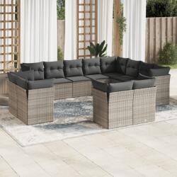 vidaXL 12 részes szürke polyrattan kerti ülőgarnitúra párnákkal (3218530)