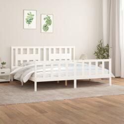 vidaXL fehér tömör fenyőfa ágykeret fejtámlával 200 x 200 cm (3188187)