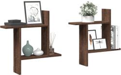 vidaXL 2 db barna tölgyszínű szerelt fa fali polc 50 x 12 x 50 cm (853260)