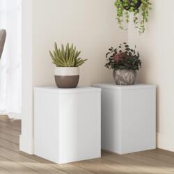 vidaXL 2 db fehér szerelt fa növénytartó állvány 25 x 25 x 35 cm (852906) - vidaxl