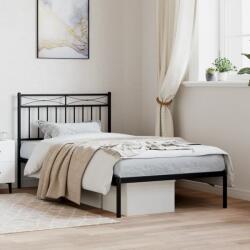 vidaXL fekete fém ágykeret fejtámlával 100 x 190 cm (373685)