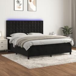 vidaXL fekete bársony rugós és LED-es ágy matraccal 160x200 cm (3136373)