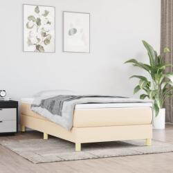 vidaXL krémszínű szövet rugós ágy matraccal 90 x 200 cm (3144148)
