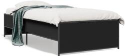 vidaXL fekete szerelt fa és fém ágykeret 75 x 190 cm (845251)