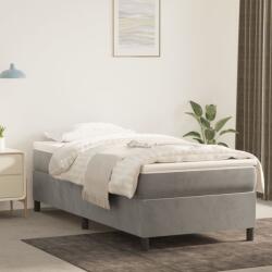 vidaXL világosszürke bársony ágykeret matrac nélkül 90x200 cm (3121096)